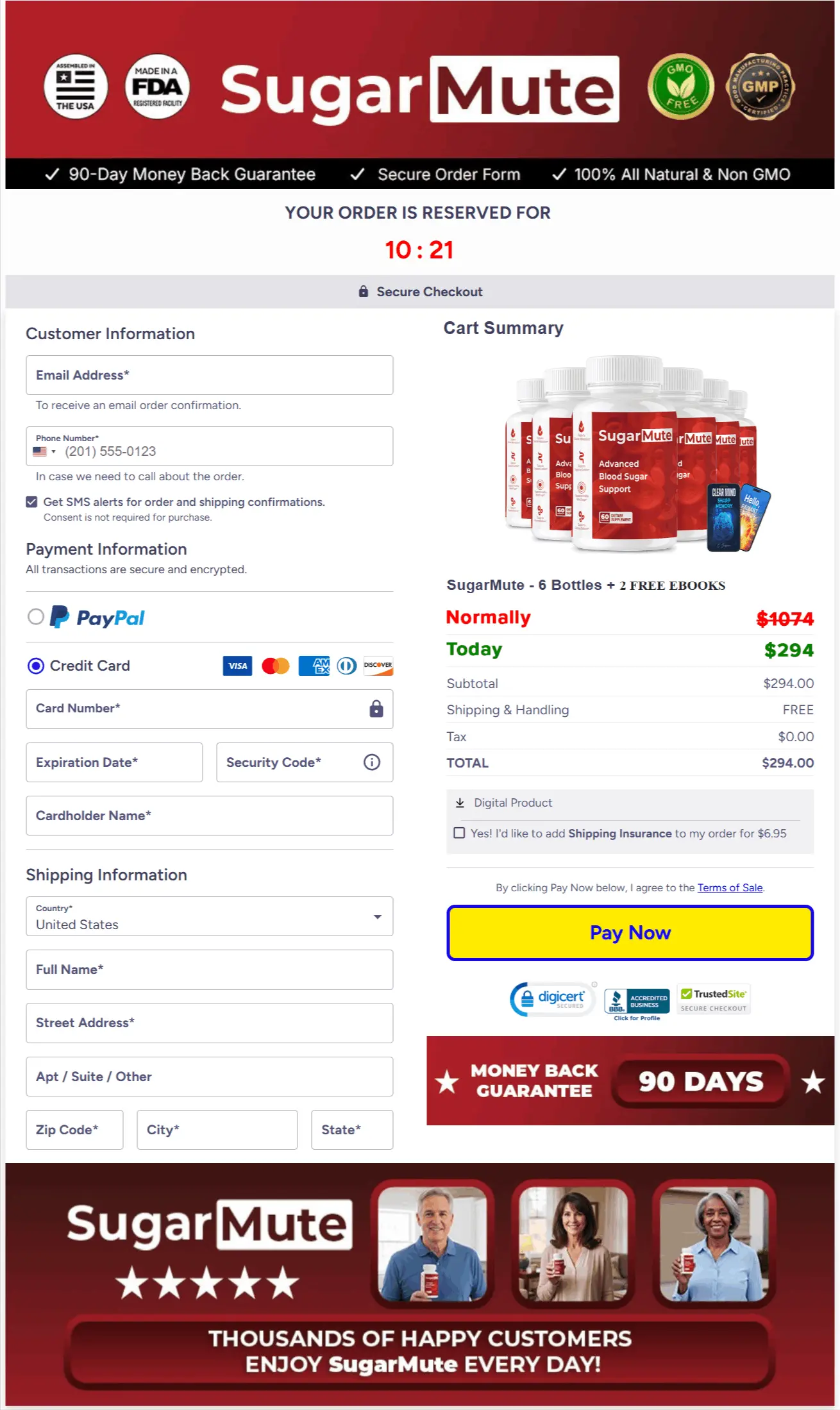 sugarmute checkout page